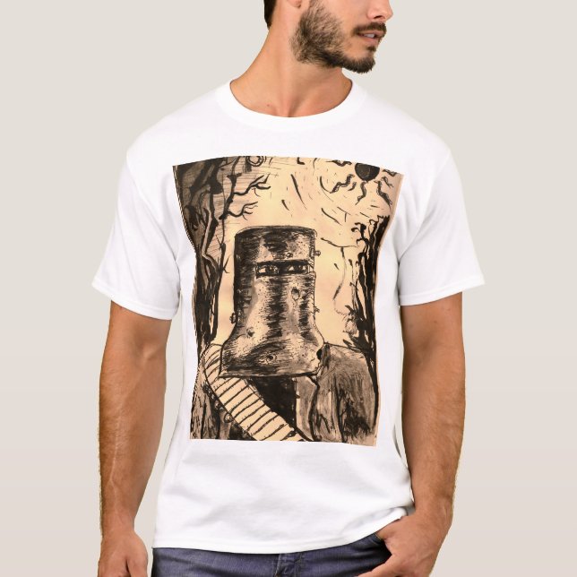 Camiseta Eclipse Solar de Ned Kelly em Sepia (Frente)