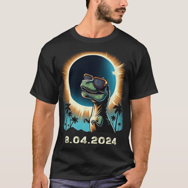 Camiseta Eclipse Solar Dino Com Gles Eclipse Solares (Frente)