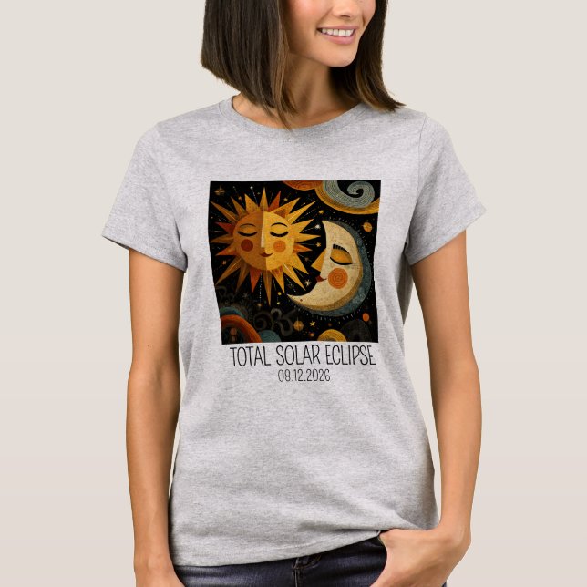 Camiseta Eclipse Solar do Sol e da Lua (Frente)
