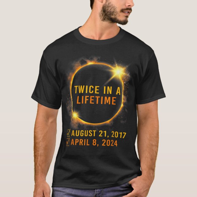 Camiseta Eclipse Solar Duas Vezes Na Vida 2024 Eclipse Sola (Frente)