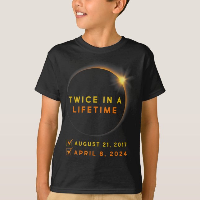 Camiseta Eclipse Solar Duas Vezes Na Vida 2024 Eclipse Sola (Frente)