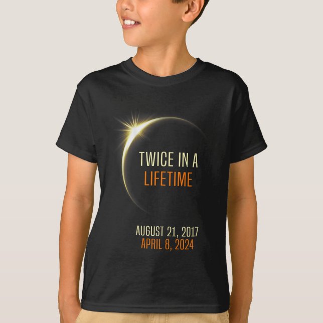 Camiseta Eclipse Solar Duas Vezes Na Vida 2024 Total Solar  (Frente)
