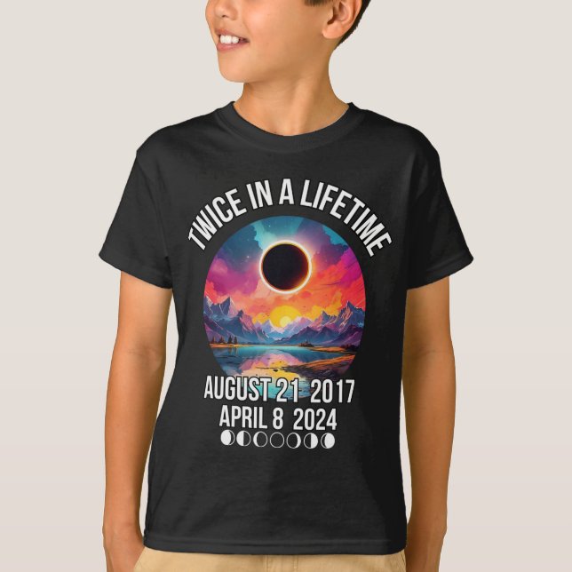 Camiseta Eclipse Solar Duas Vezes Na Vida Abril 08 Abr (Frente)