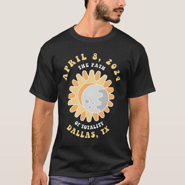 Camiseta Eclipse Solar em Dallas Texas 8 de Abril de 2024 (Frente)