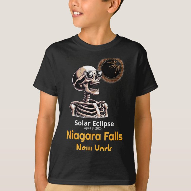 Camiseta Eclipse Solar Esqueleto Niagara Falls (Frente)