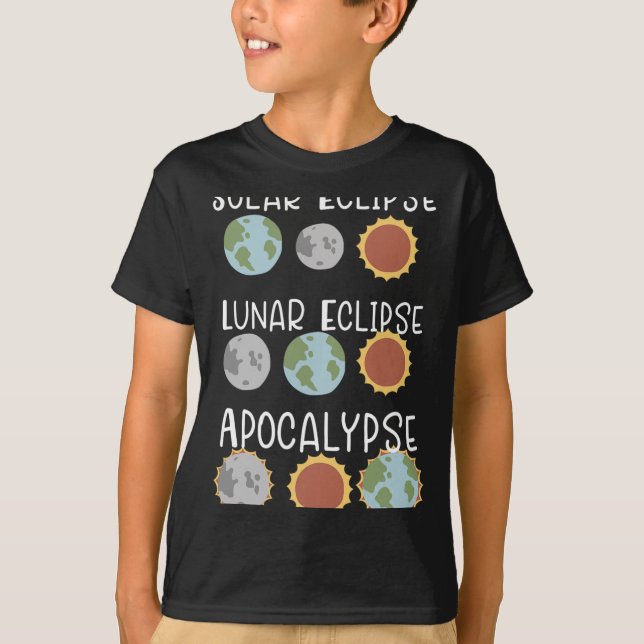 Camiseta Eclipse Solar Lunar E Apocalipse Abril 8 De Abril  (Frente)