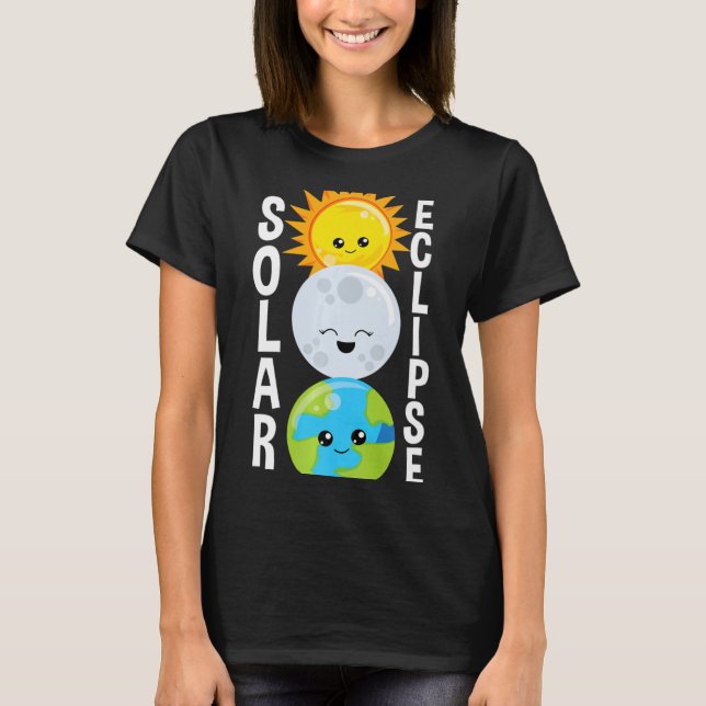Camiseta Eclipse Solar Para Adultos E Crianças (Frente)