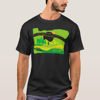 Camiseta Eclipse Solar Total 2017 através do Mapa das Cidad