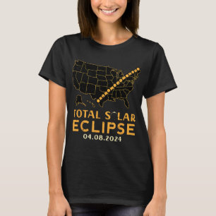 Camiseta Eclipse Solar Total 2024 abril 8 Homens Mulheres C
