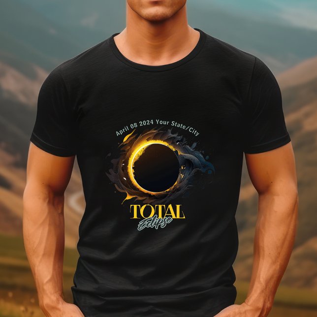 Camiseta Eclipse Solar Total 2024 Estado da Cidade (Criador carregado)