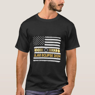 Camiseta Eclipse Solar Total 2024 Fases de Totalidade EUA A
