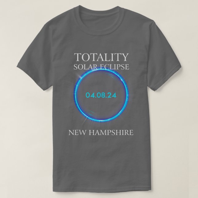 Camiseta Eclipse Solar Total 2024 New Hampshire Astronomy L (Frente do Design)