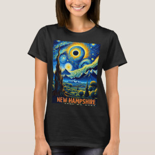 Camiseta Eclipse Solar Total 2024 New Hampshire Starry Nigh