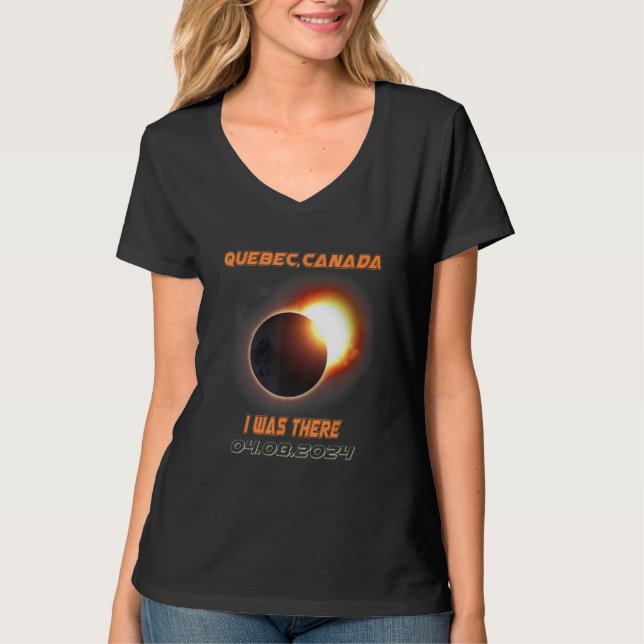 Camiseta Eclipse Solar Total 2024 Quebec Canadá 1 (Frente)