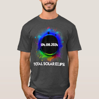 Camiseta Eclipse Solar Total 2024 T-Shir Colorida Totalidad