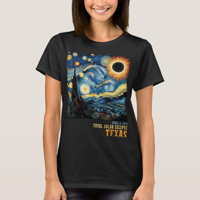 Camiseta Eclipse Solar Total 2024 Texas For Men Women (Frente)