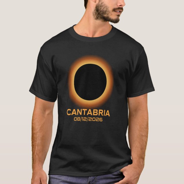 Camiseta Eclipse Solar Total 2026 Cantabria Espanha Totalid (Frente)