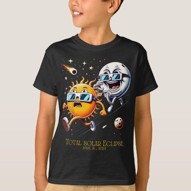 Camiseta Eclipse Solar Total 8-4-2024 Sun Frota Moon Eclips (Frente)