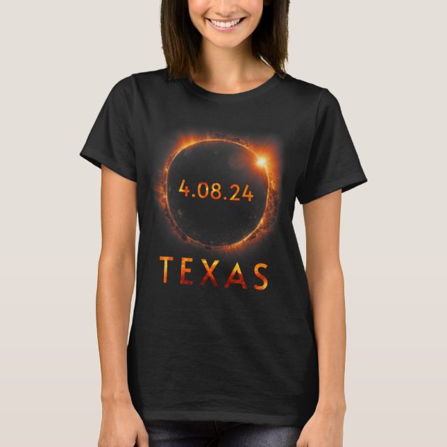 Camiseta Eclipse Solar Total Abril 8 2024 Eclip Solar Texas (Frente)