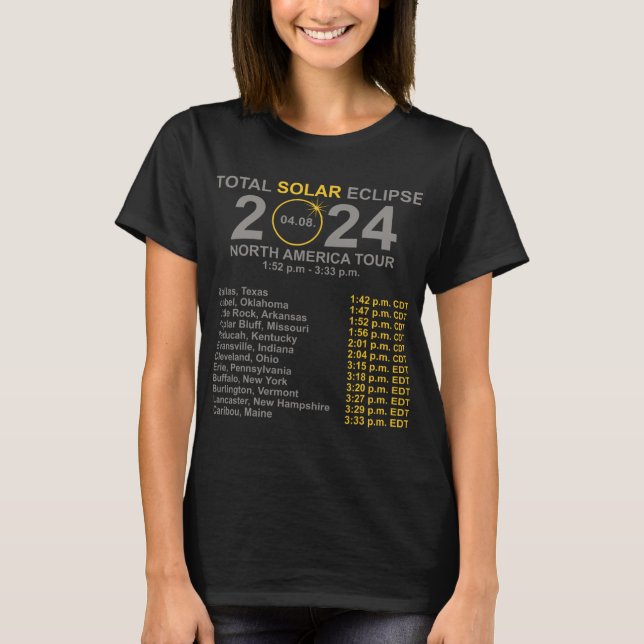 Camiseta Eclipse Solar Total Abril 8 Caminho Do Eclipse (Frente)