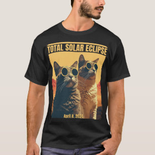 Camiseta Eclipse Solar Total Abril 8 Gatos Eclipse