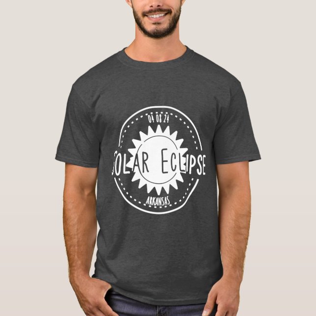 Camiseta Eclipse Solar Total Arkansas 040824 2024 em branco (Frente)
