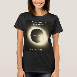 Camiseta Eclipse solar total da MAINE 8 de abril de 2024
