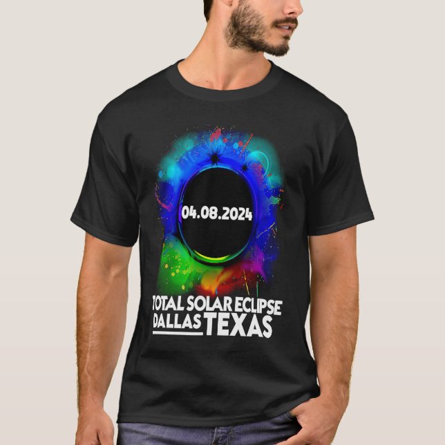 Camiseta Eclipse Solar Total Dallas TEXAS 8 de Abril de 202 (Frente)