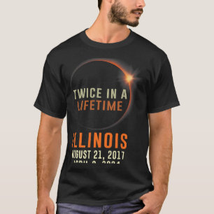Camiseta Eclipse Solar Total De Illinois Duas Vezes Em Uma 