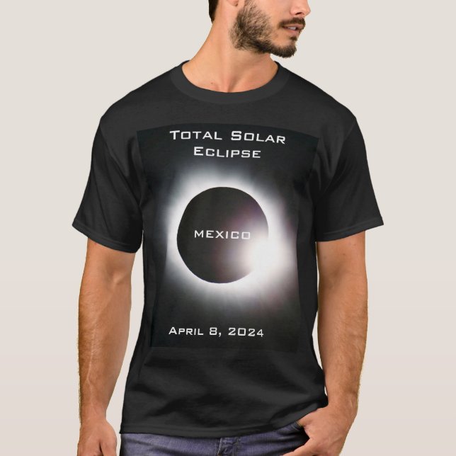 Camiseta Eclipse solar total do MÉXICO 8 de abril de 2024 (Frente)