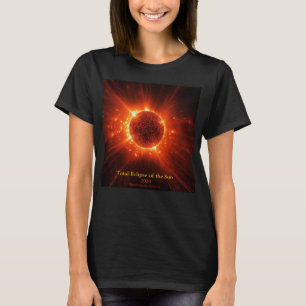 Camiseta Eclipse Solar Total do Nome da Cidade Ano Evento