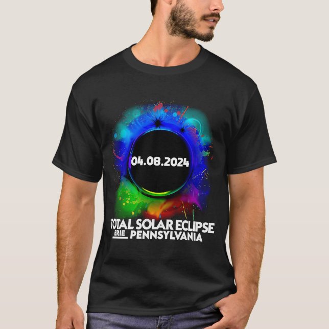 Camiseta Eclipse Solar Total ERIE PENNSYLVANIA abril 8 2024 (Frente)