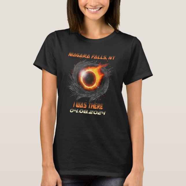 Camiseta Eclipse Solar Total Eu Estava Lá Niágara Cai Novas (Frente)