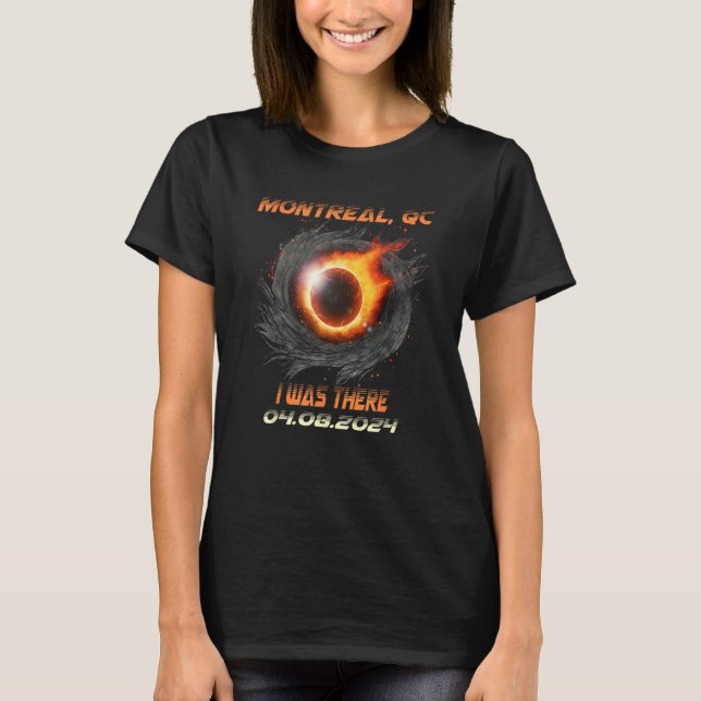 Camiseta Eclipse Solar Total Eu Estive Lá Montreal Quebec C (Frente)