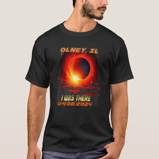 Camiseta Eclipse Solar Total Eu Estive Lá Olney Illinois IL (Frente)
