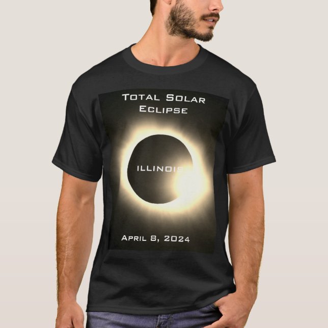 Camiseta Eclipse solar total ILLINOIS 8 de abril de 2024 (Frente)