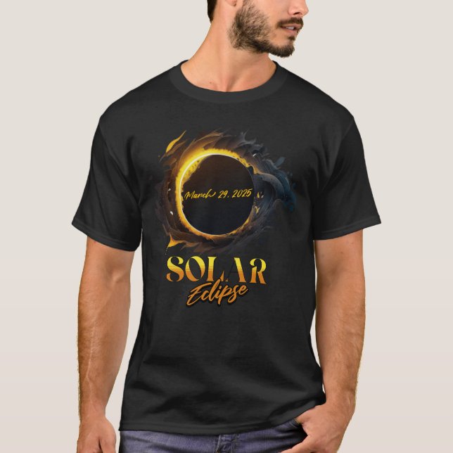 Camiseta Eclipse Solar Total Março 29 2025 Comemorativo C (Frente)