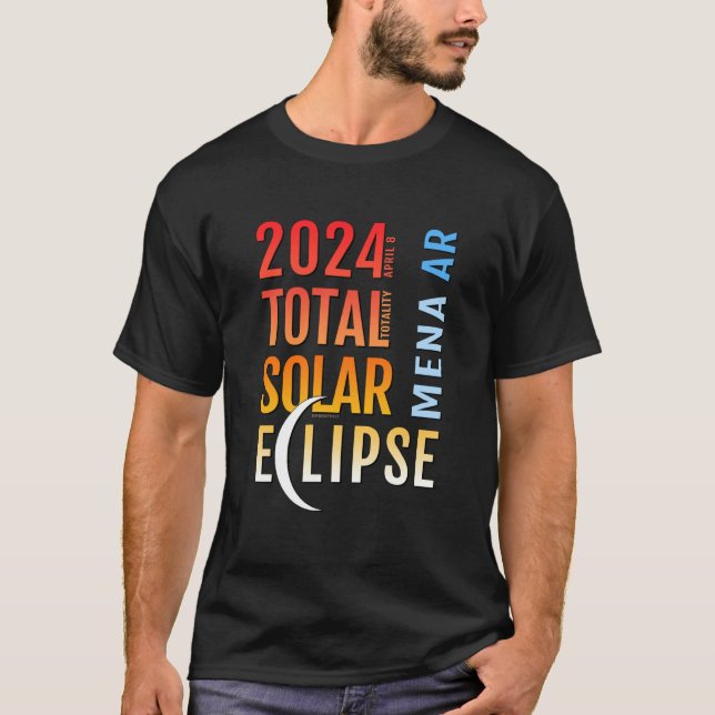 Camiseta Eclipse Solar Total Mena Arkansas AR 2024 5 (Frente)
