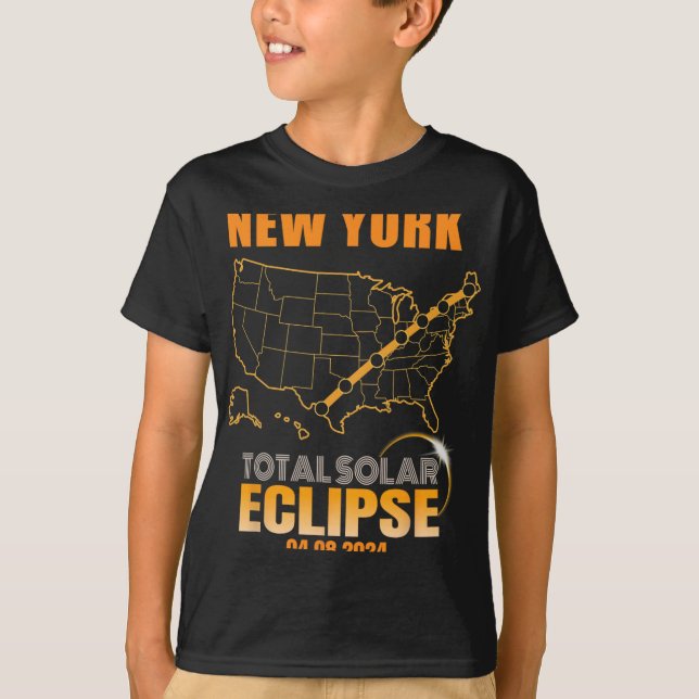 Camiseta Eclipse Solar Total Nova Iorque (Frente)