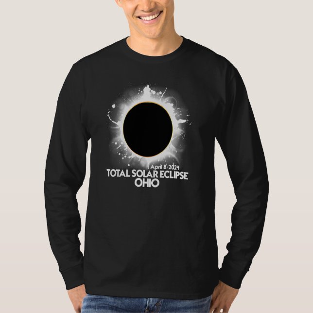 Camiseta Eclipse Solar Total Ohio 2024 Totalidade Americana (Frente)