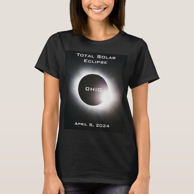 Camiseta Eclipse solar total OHIO 8 de abril de 2024 (Frente)
