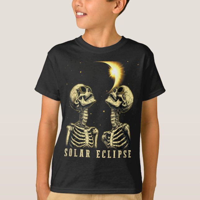 Camiseta Eclipse Solar Total Retroativo 2024 Skeleten Para  (Frente)