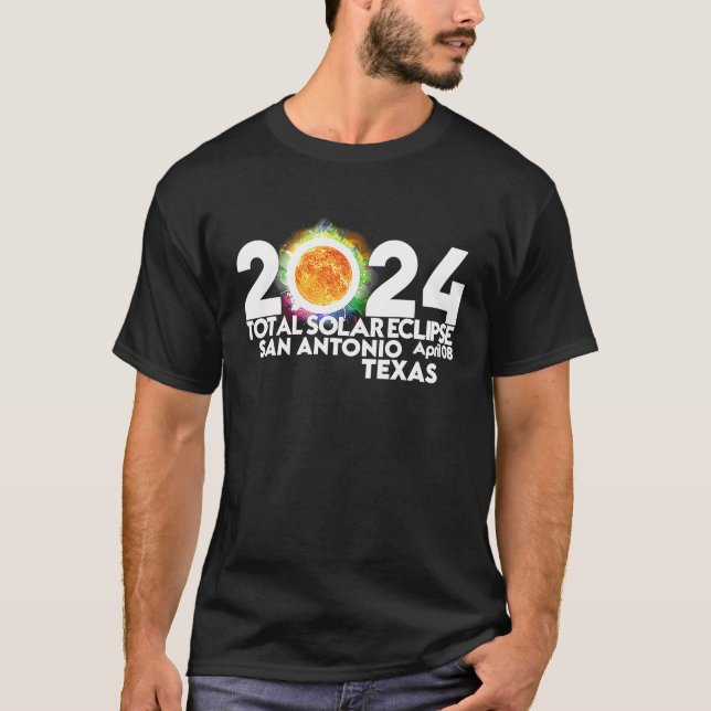 Camiseta Eclipse Solar Total San Antonio Texas abril de 202 (Frente)