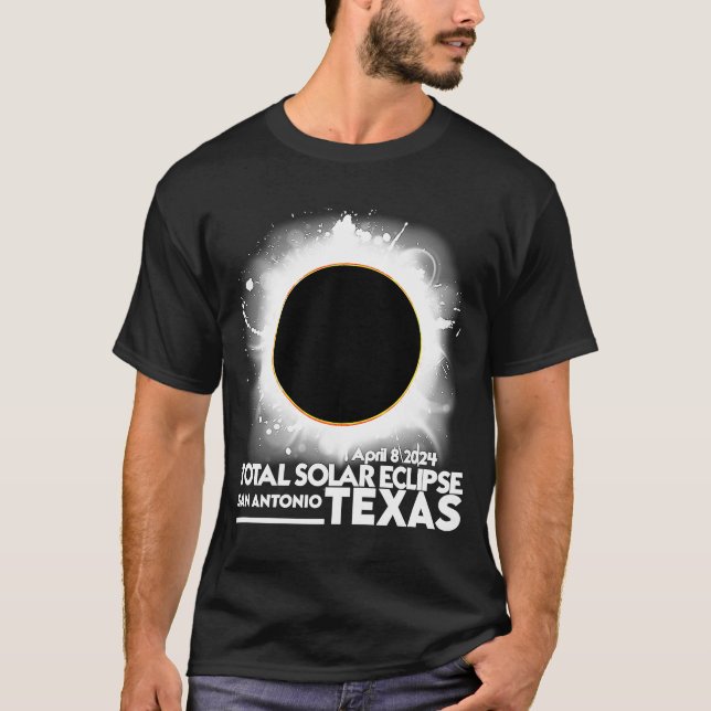 Camiseta Eclipse Solar Total San Antonio TEXAS abril de 202 (Frente)