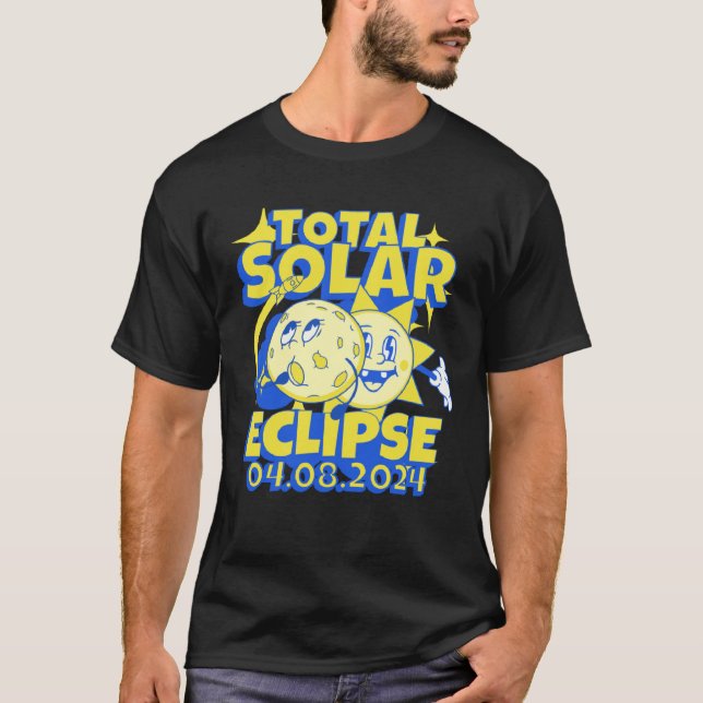 Camiseta Eclipse Solar Totality 2024 Souvenir Retro April 8 (Frente)