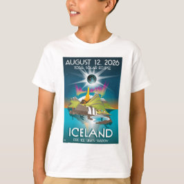 Camiseta eclipse total de 2026 na Islândia - T-Shirt