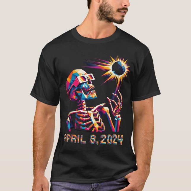 Camiseta Eclipse Total de Poli Baixa 8 de abril de 2024 Esq (Frente)