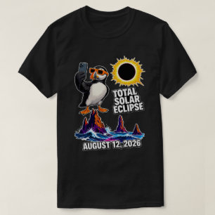 Camiseta Eclipse Total do Puffin Selfie Islândia 2026