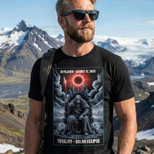Camiseta Eclipse Total do Sol 12 de Agosto de 2026 Reykjavi