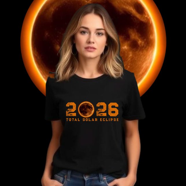 Camiseta Eclipse Total do Sol 2026 (Total Solar Eclipse 2026 T Shirt women)